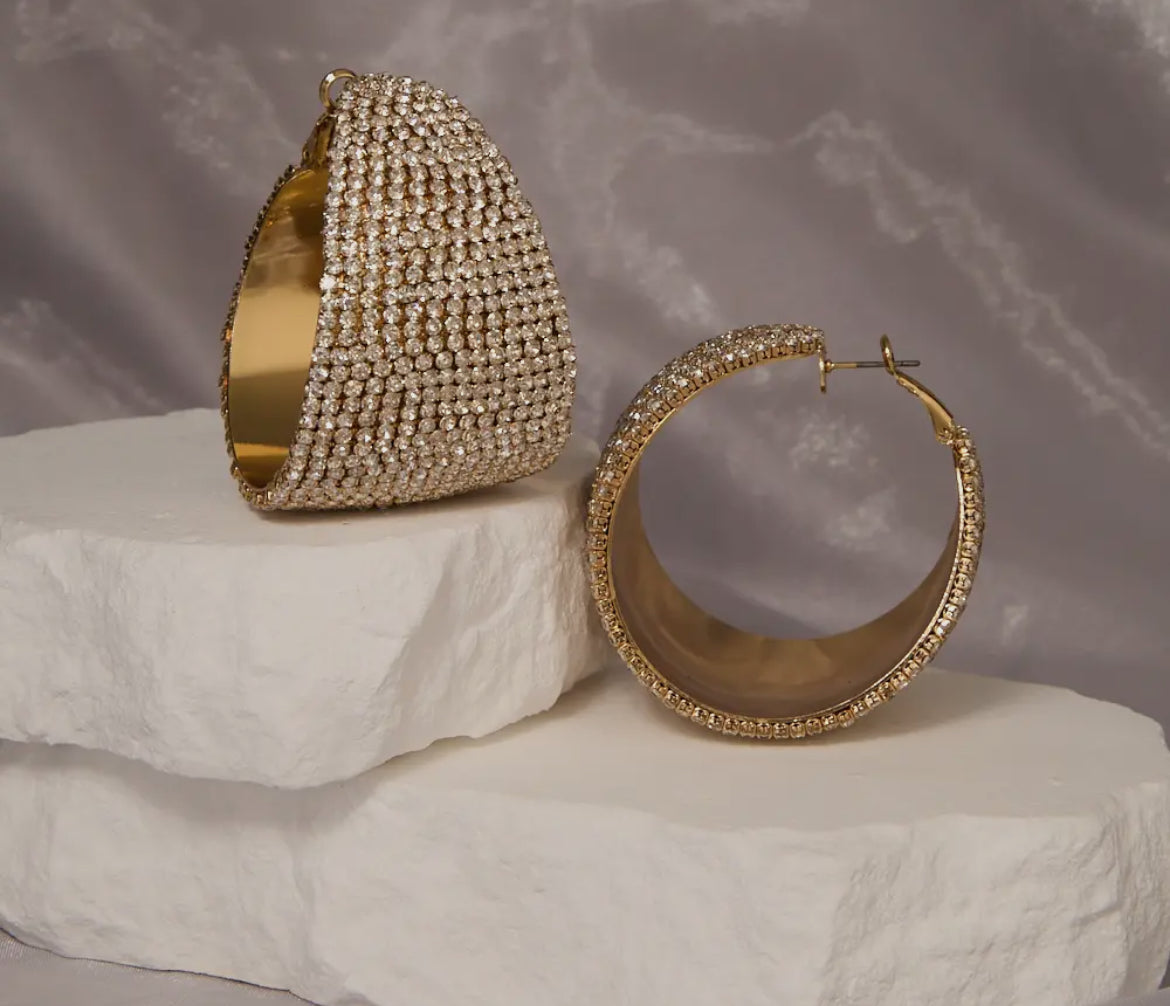 Rhinestone chunky hughie hoop