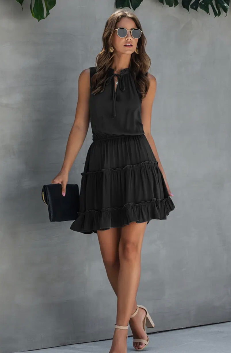 Drawstring mini dress