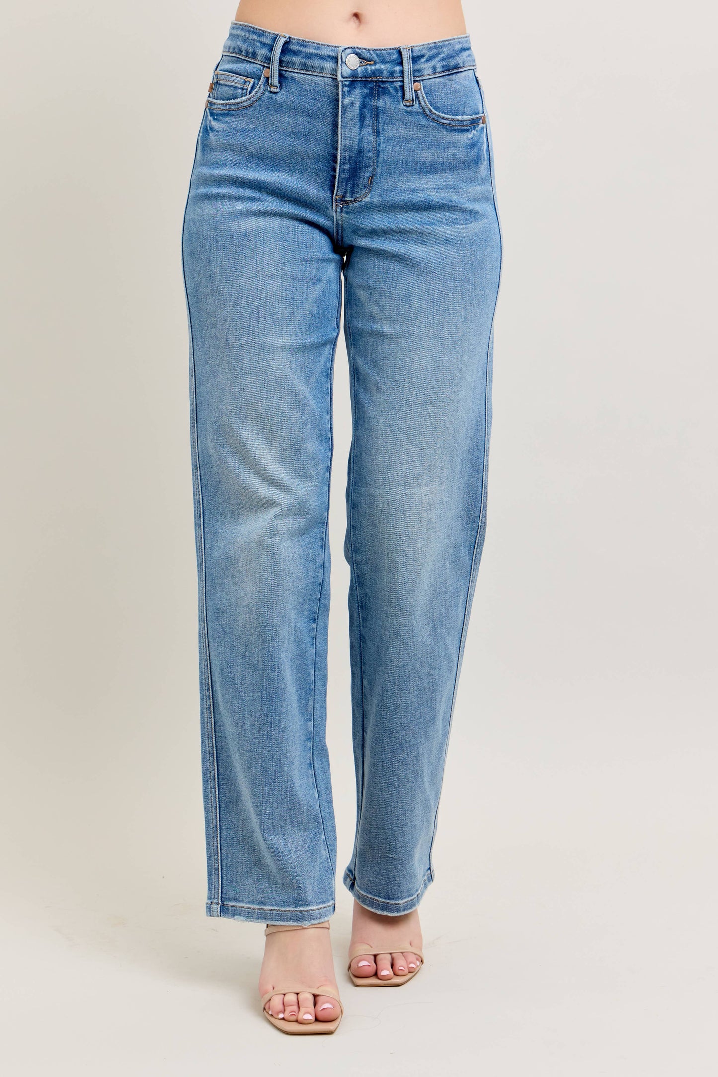 Mid Rise Tummy Control Vintage Wash JD Jeans
