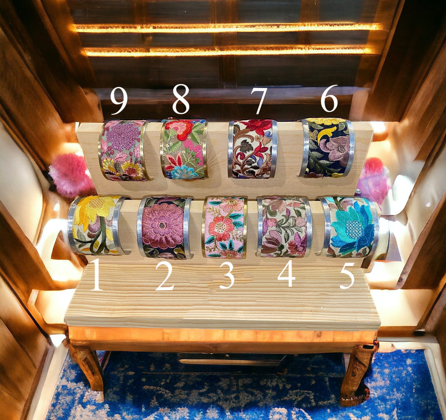 Embroidered cuff bracelet