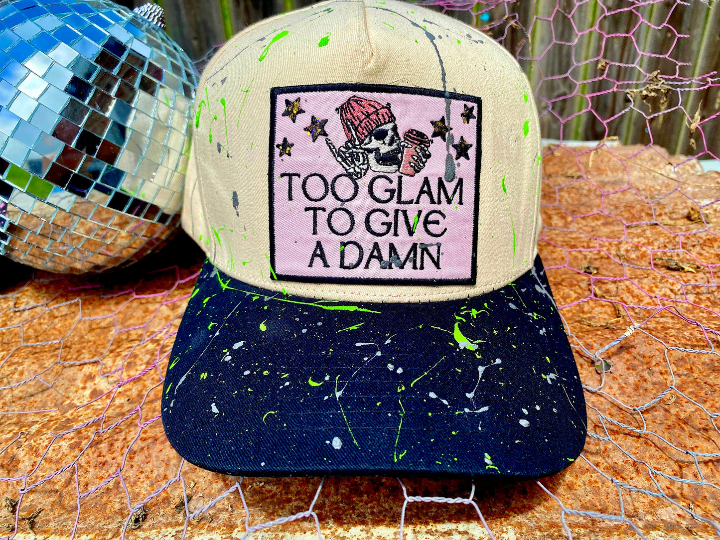 Splatter patch hat