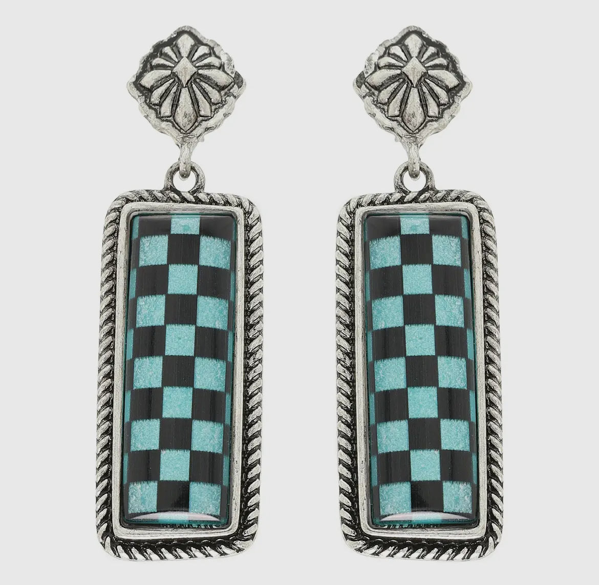 Checker bar earrings