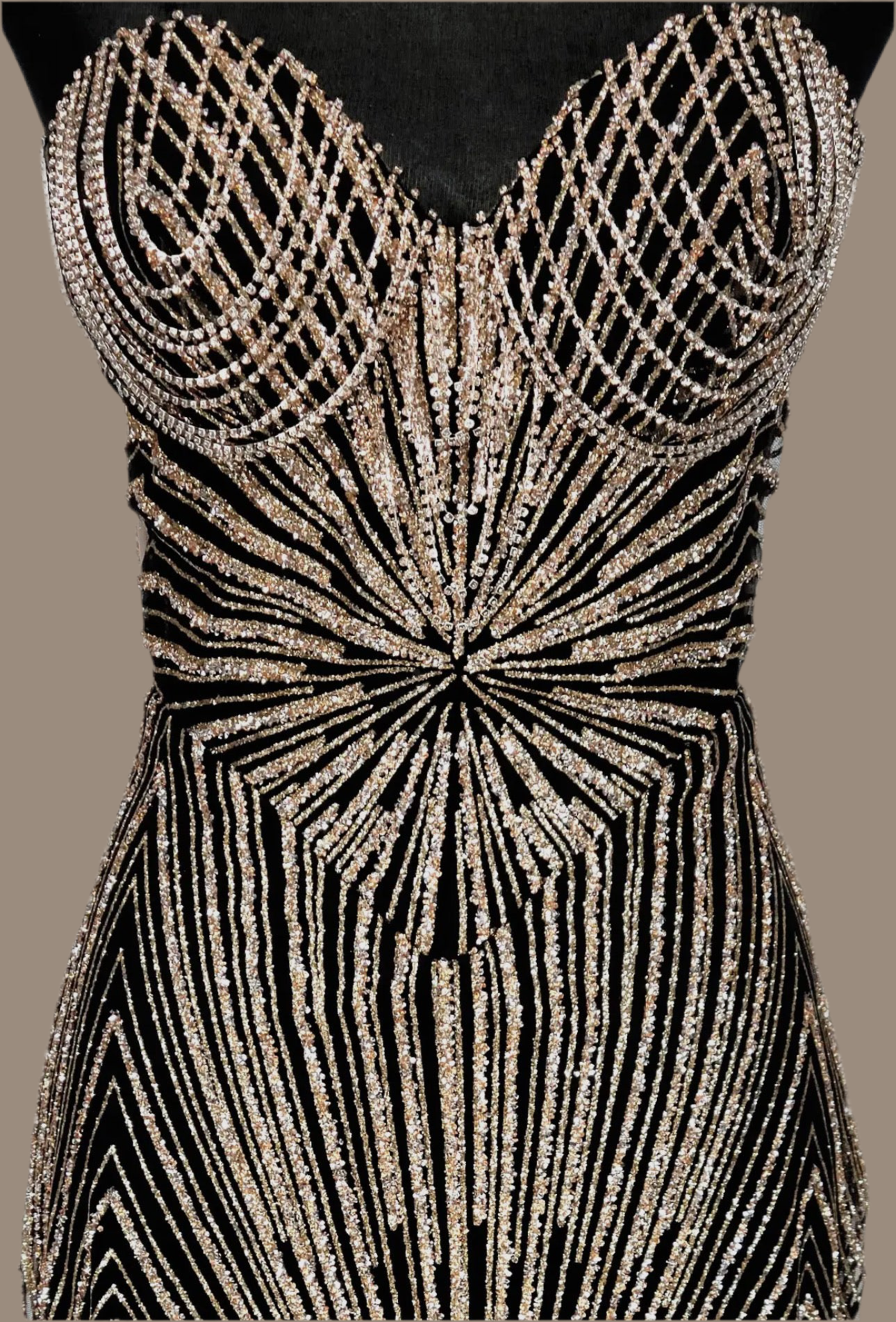 Gold starry night mini dress 