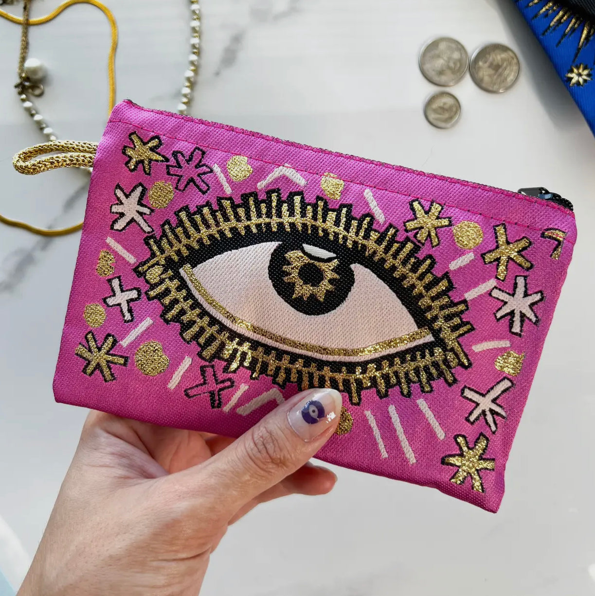 Evil eye coin bag