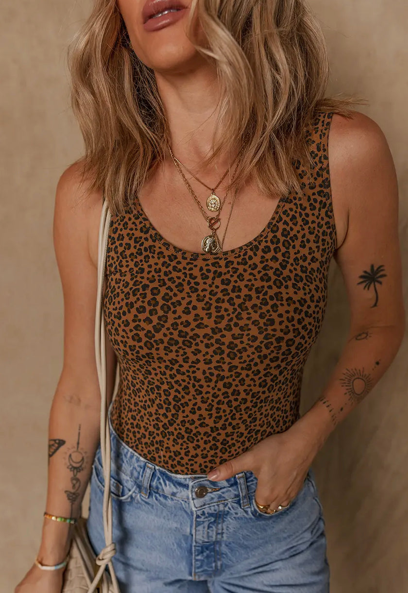 Western Leopard Print Bodysuit