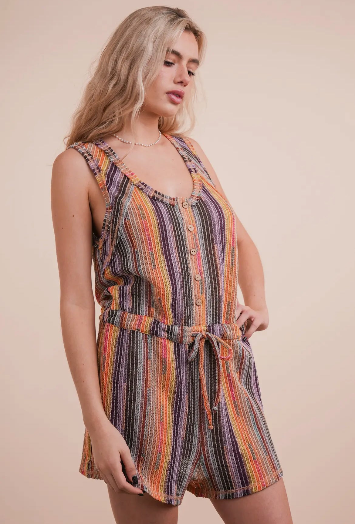 Crochet multi color romper