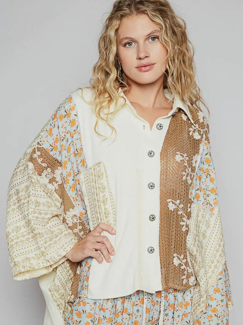 Oversized crochet blouse
