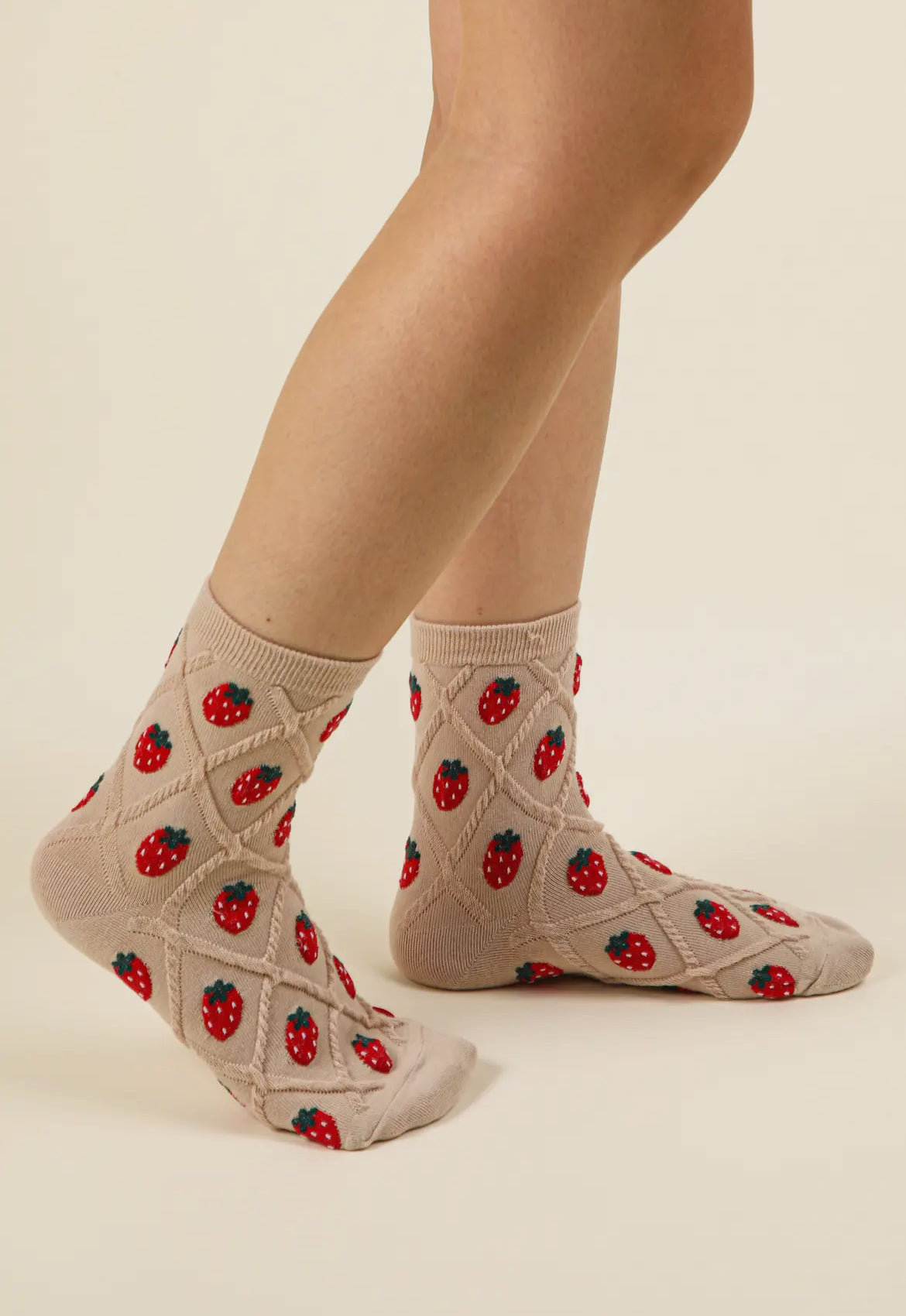 Strawberry printed socks