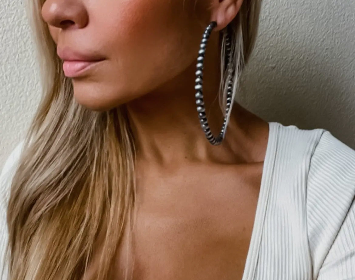 Jumbo Navajo pearl earrings