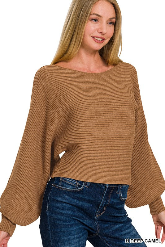 Balloon sleeve sweater