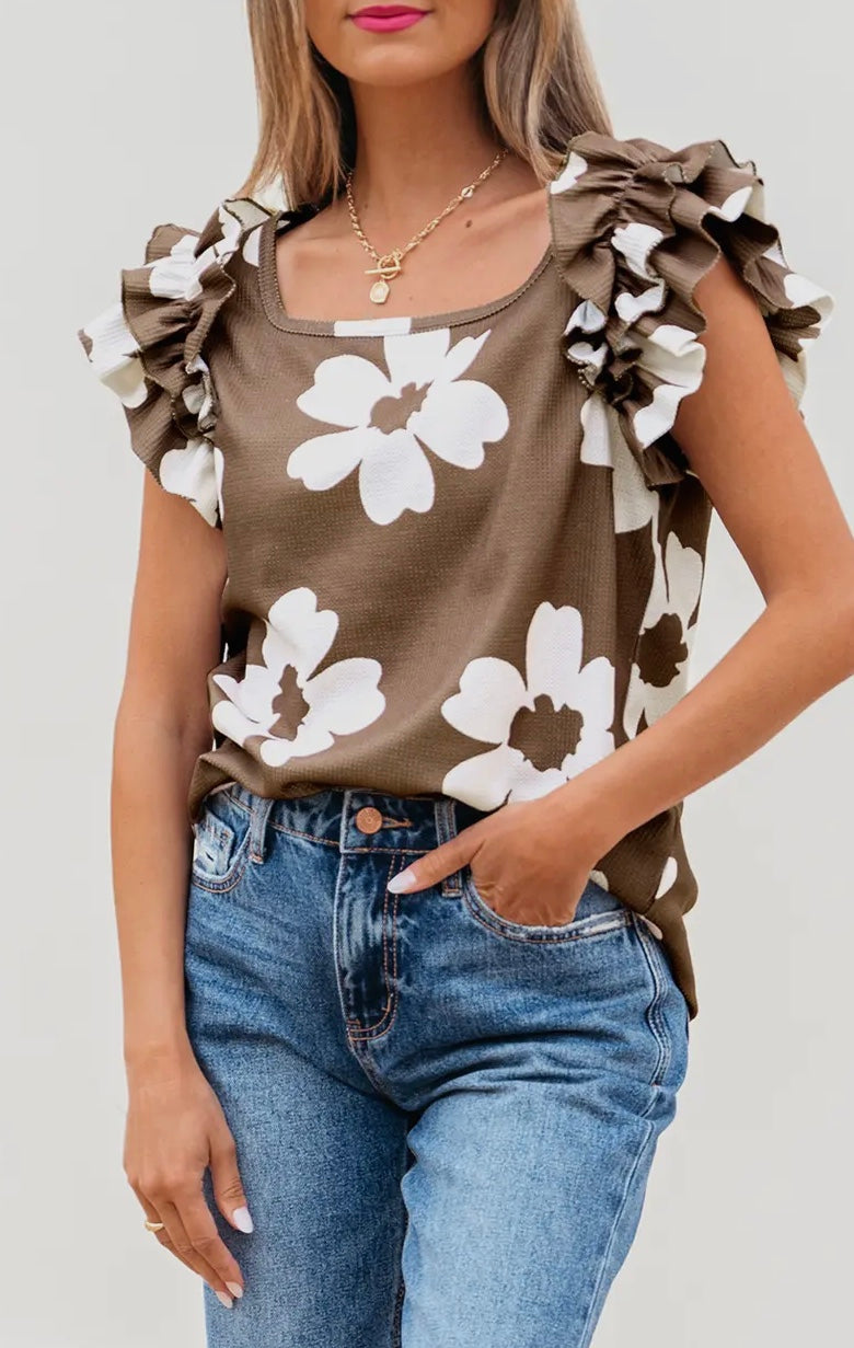 Floral Smocked Coco Texture Blouse