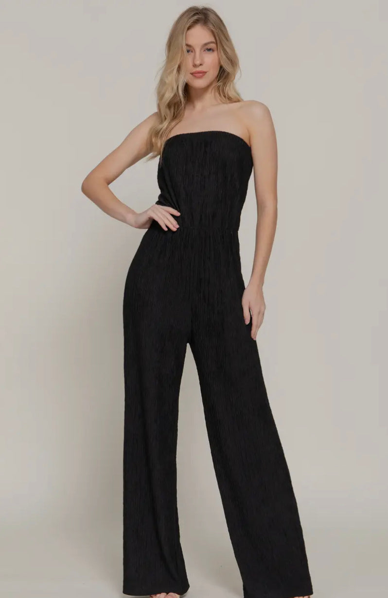 Crinkle knit jumpsuit