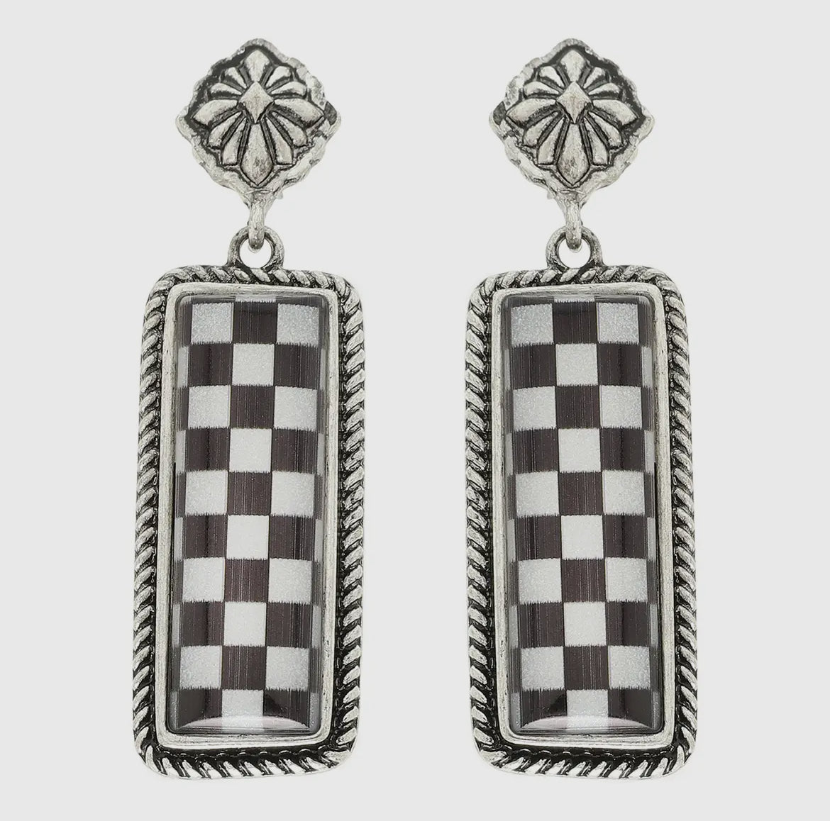 Checker bar earrings