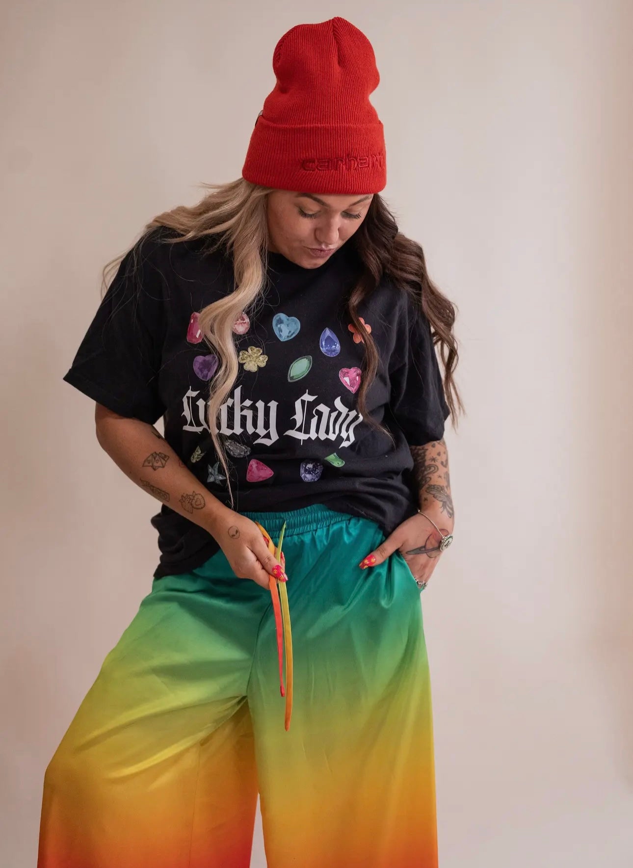 Fun Rainbow Print Trousers
