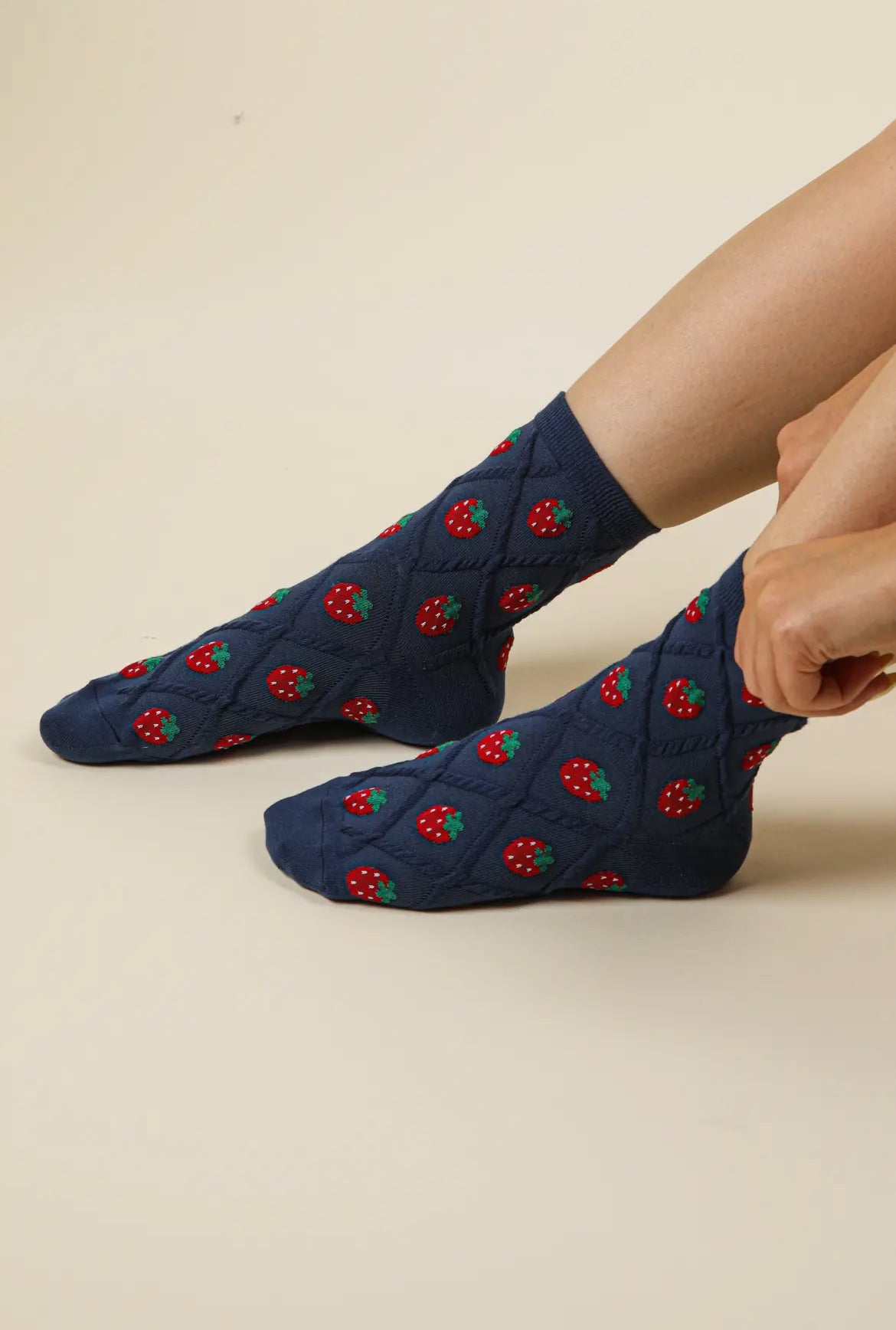 Strawberry printed socks