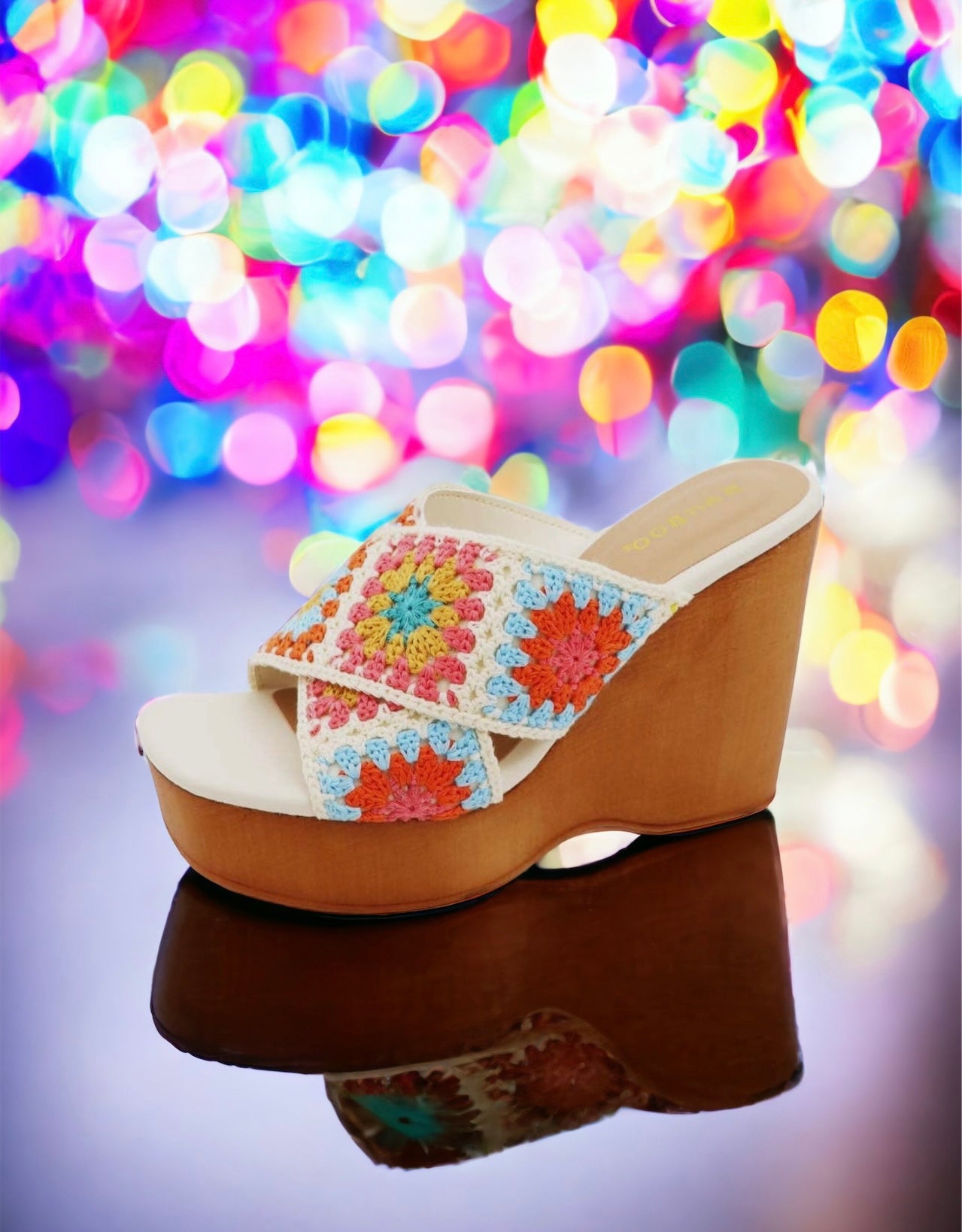“Crochet Happens” Wedge Sandals