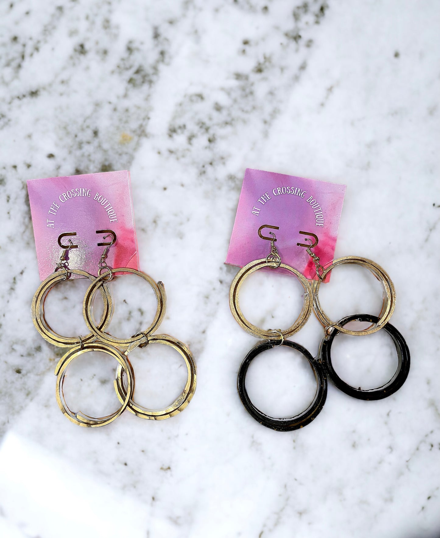 Large metal double hoops