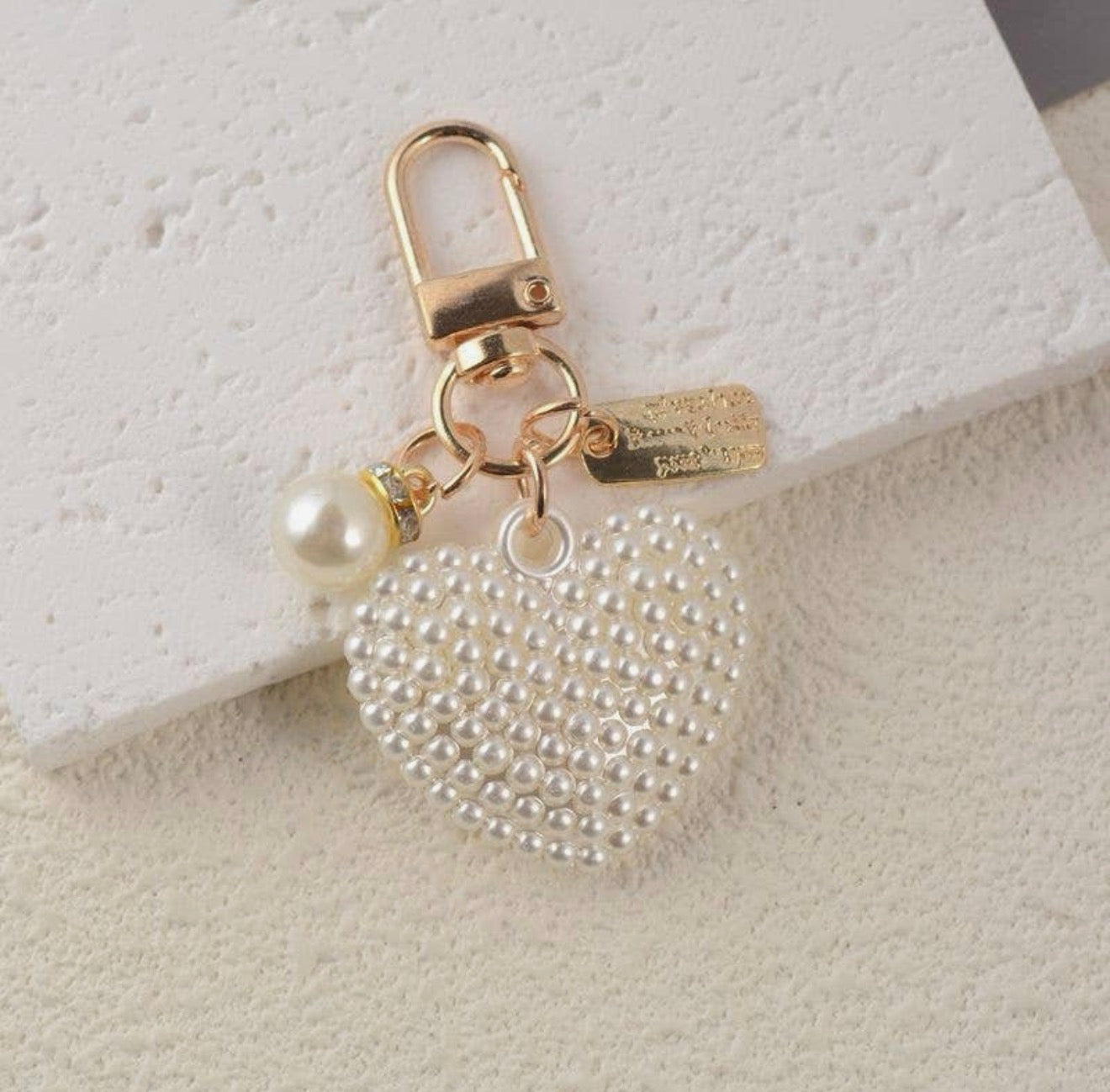 Puffy heart bag charm