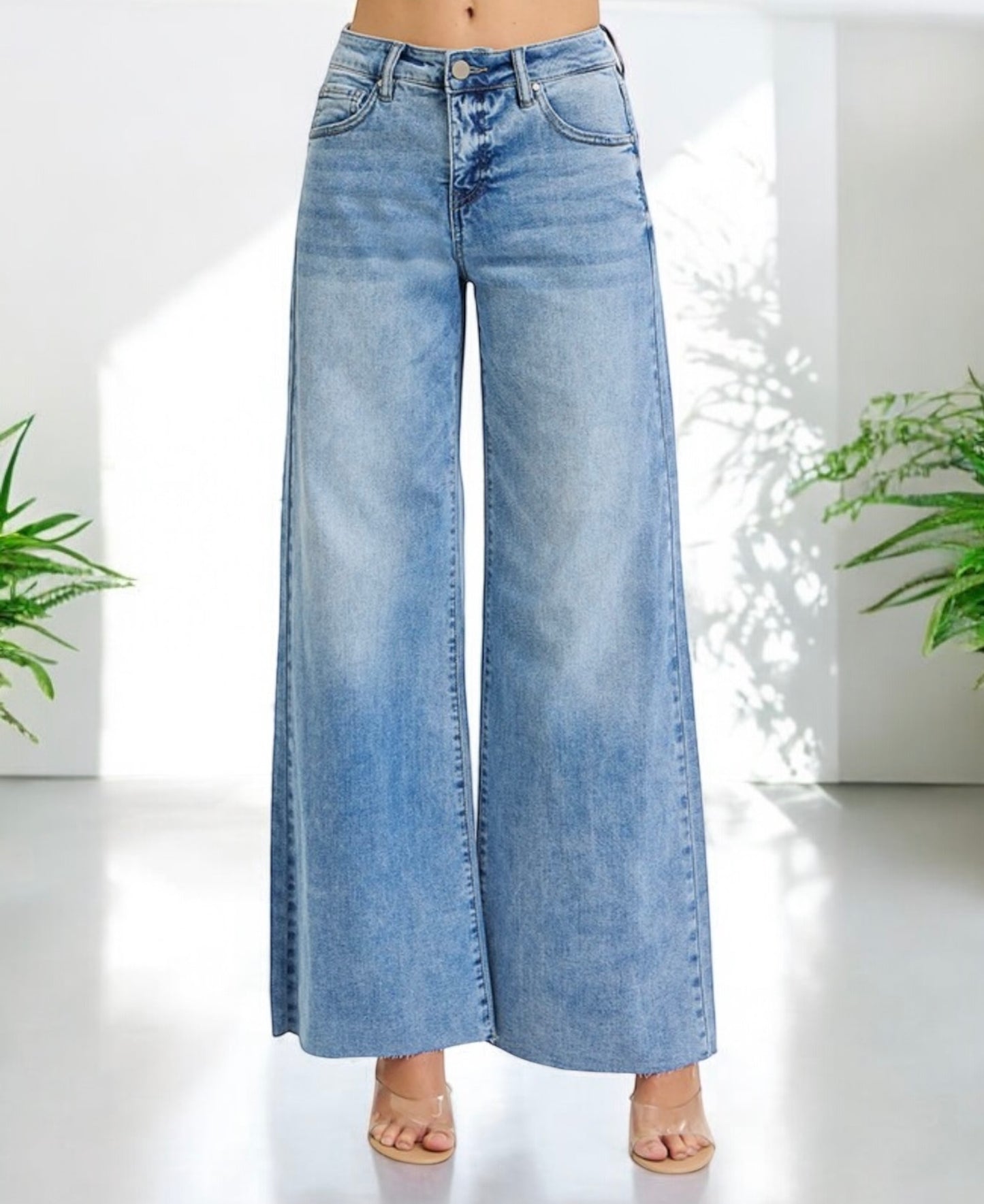 Ariel Tummy Control High Rise Pallazo Jeans