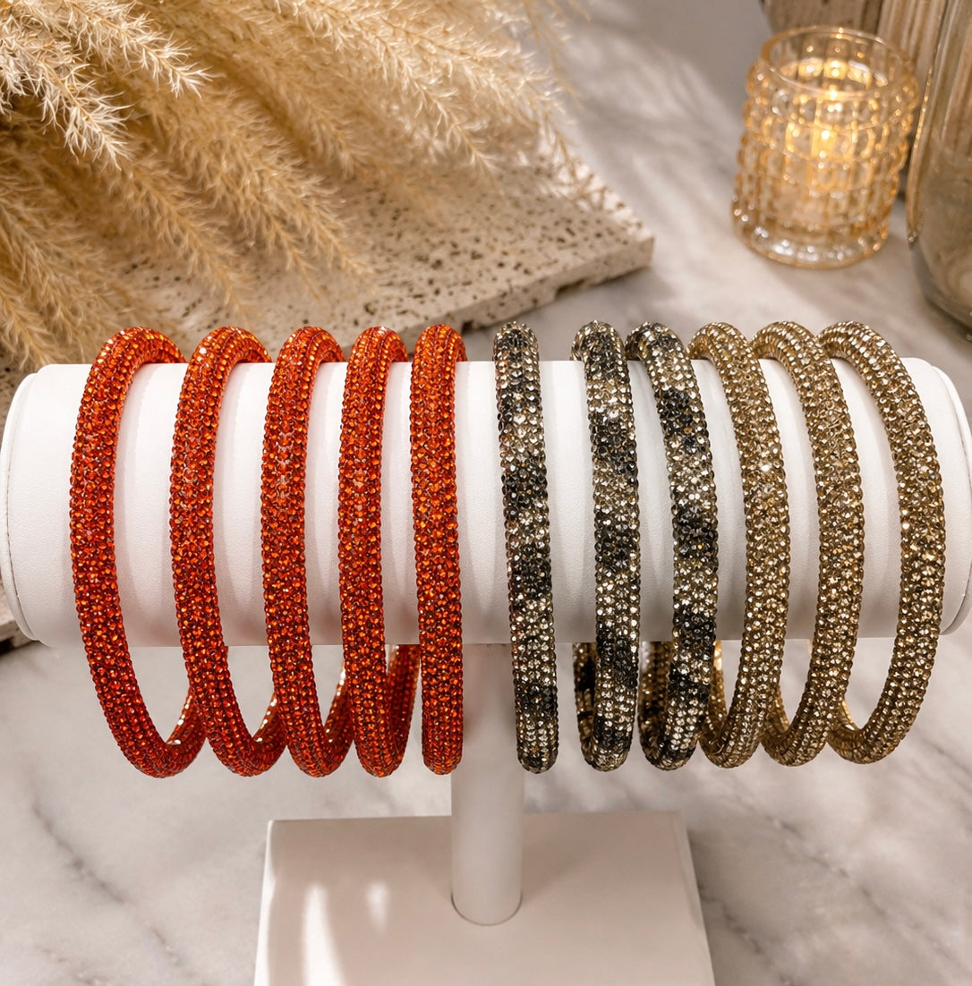 Rhinestone Mesh Statement bangles