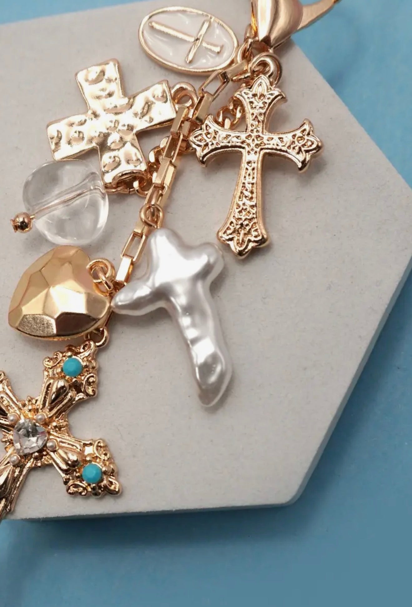 Western pearlized bag charm