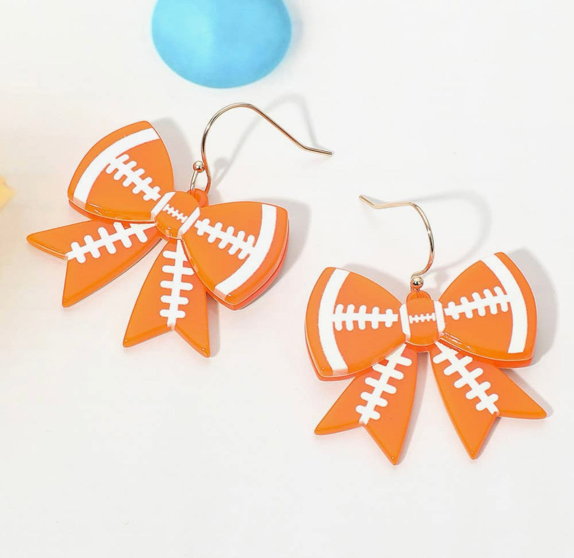 Football Bow Earrings