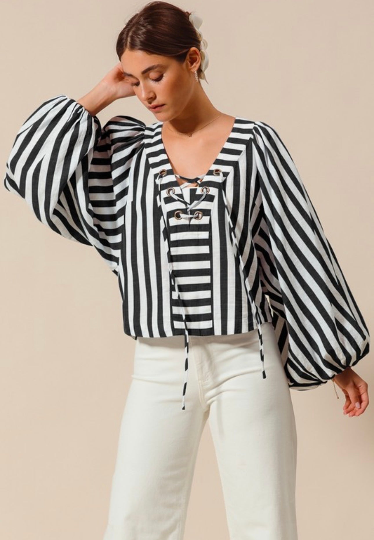 Stripped Woven Blouse