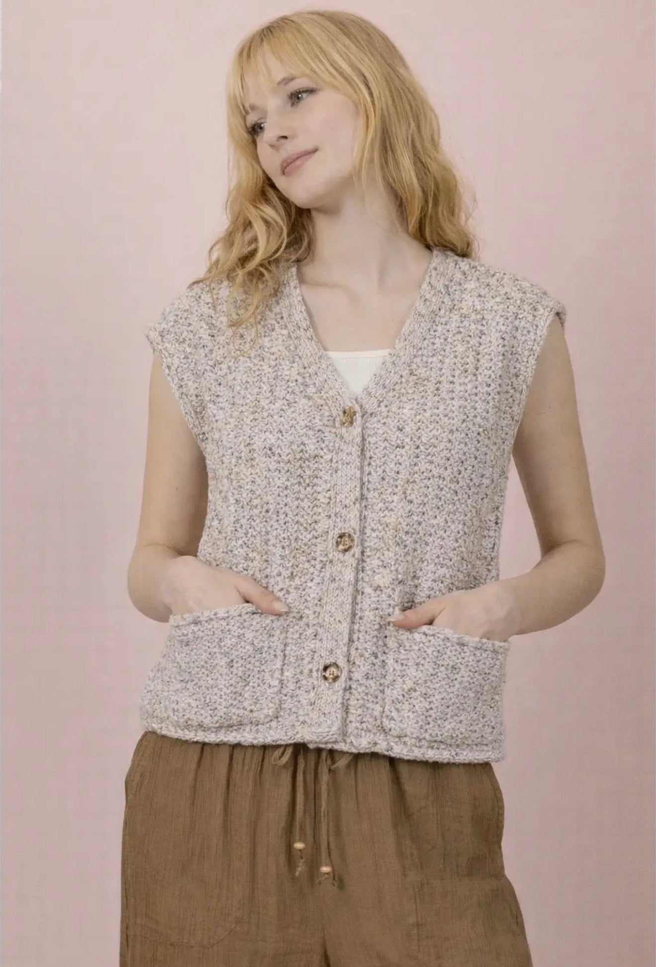 Button down sweater vest