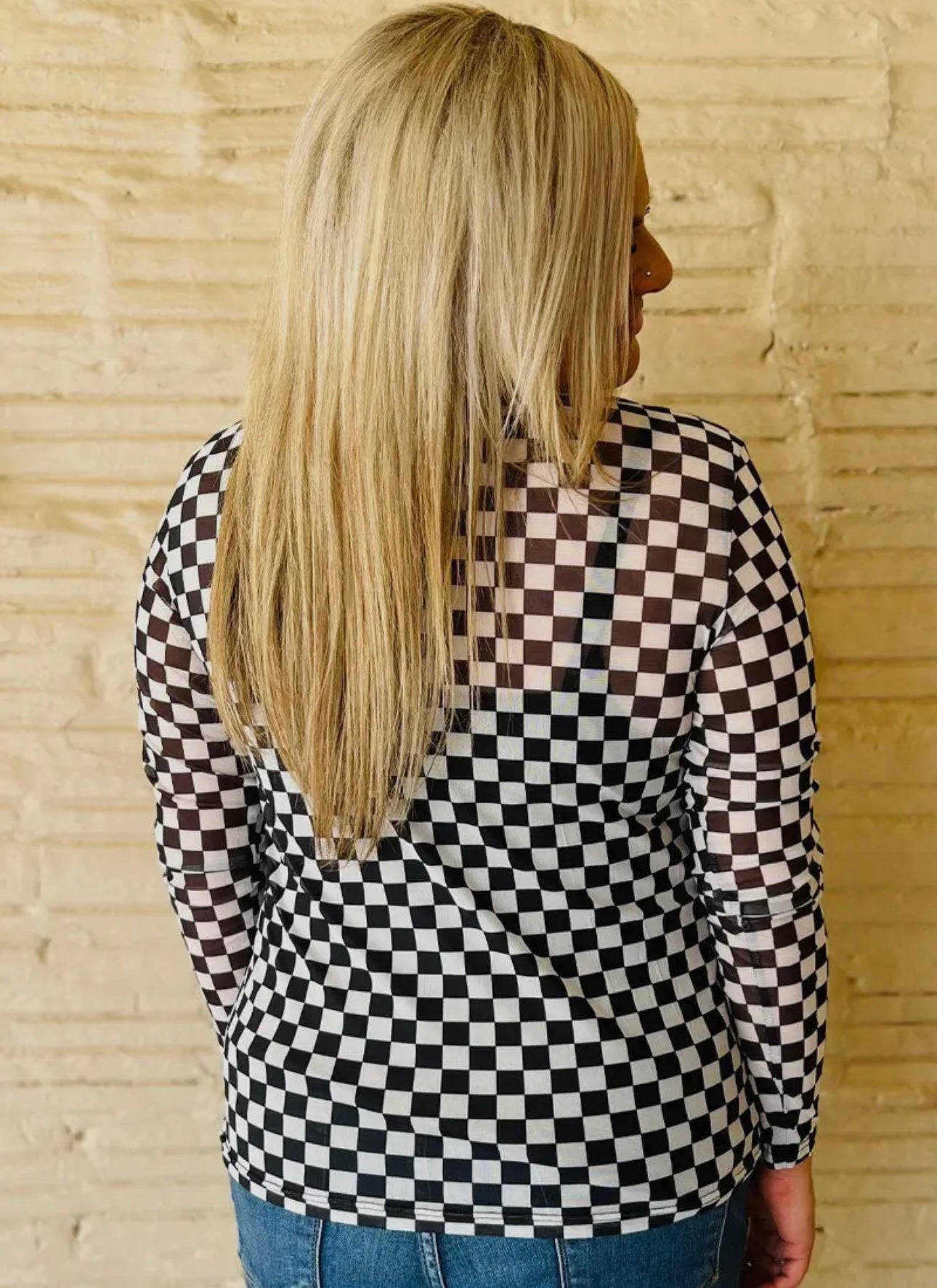 Mesh Checkered Board Top