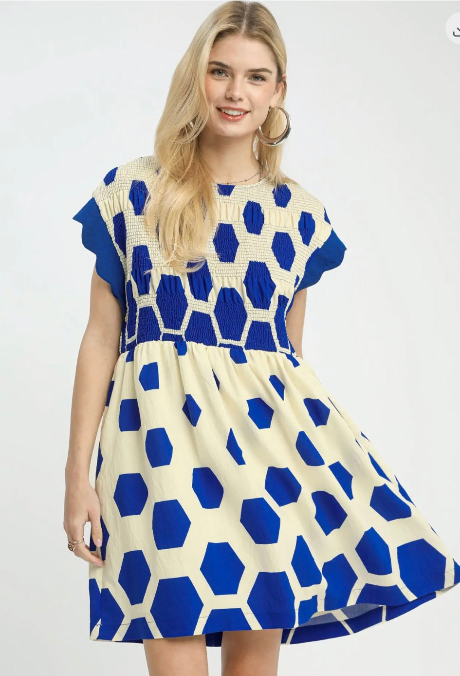 Ocean polka dot midi dress