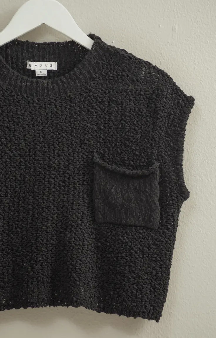 Pocket detail sweater top