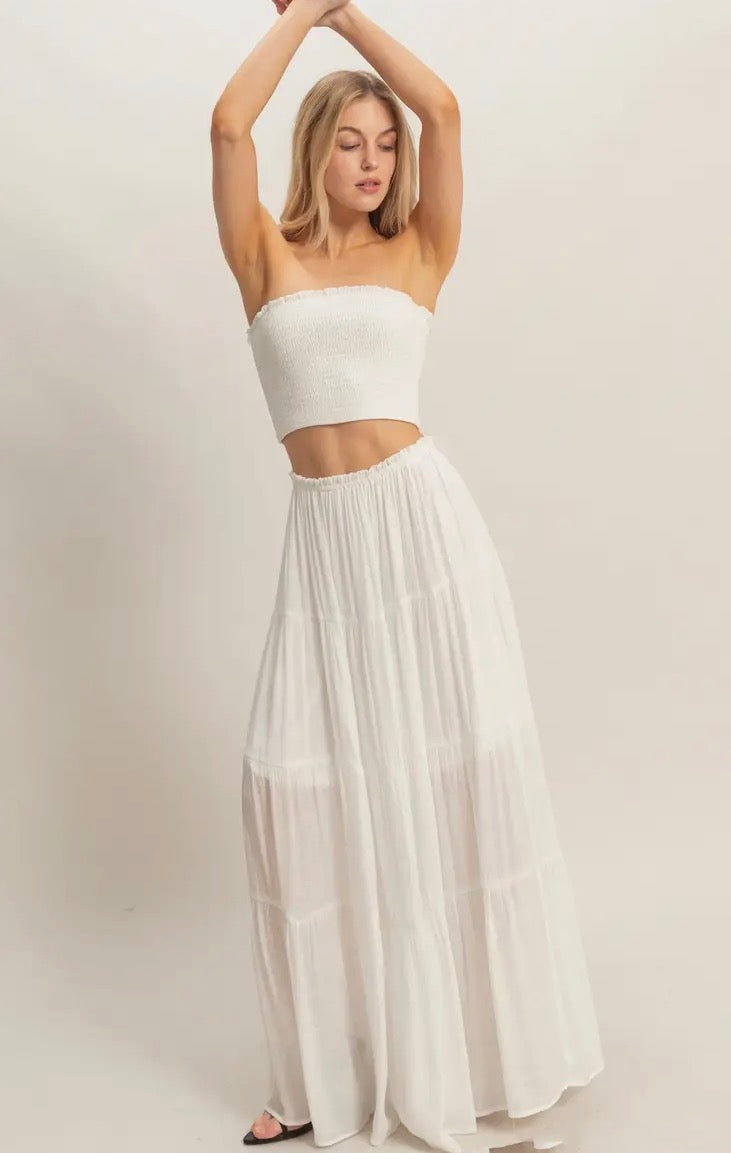 Tube top skirt set