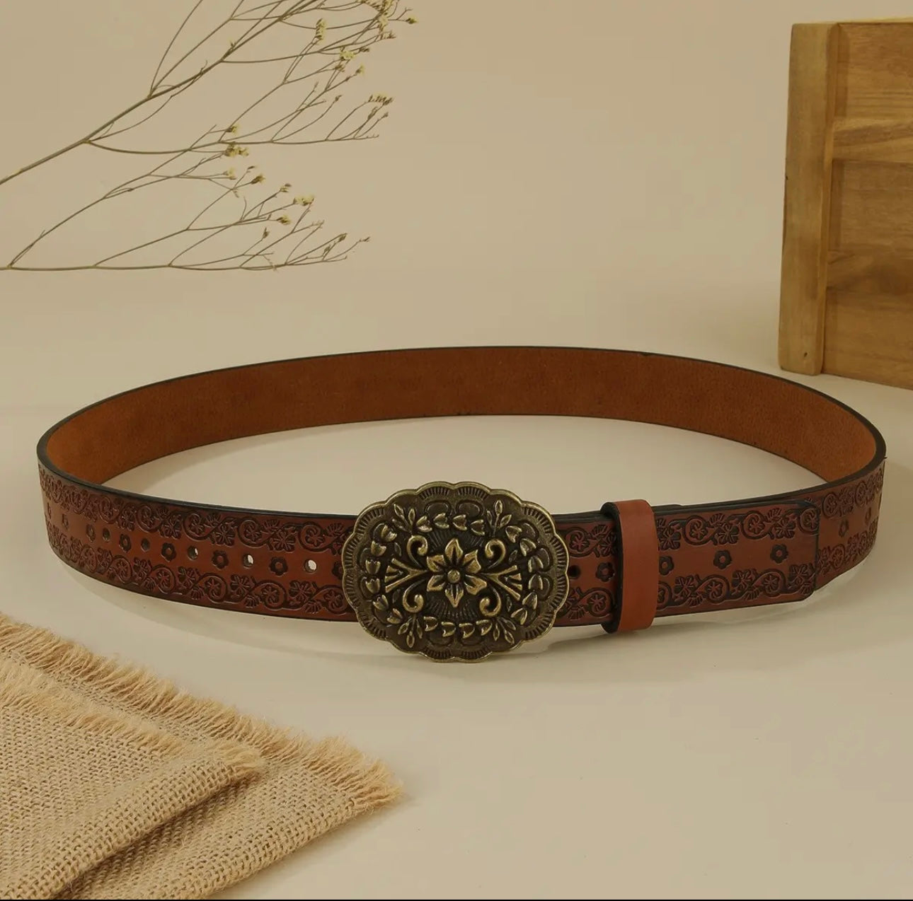 Engraved Buckle Belt