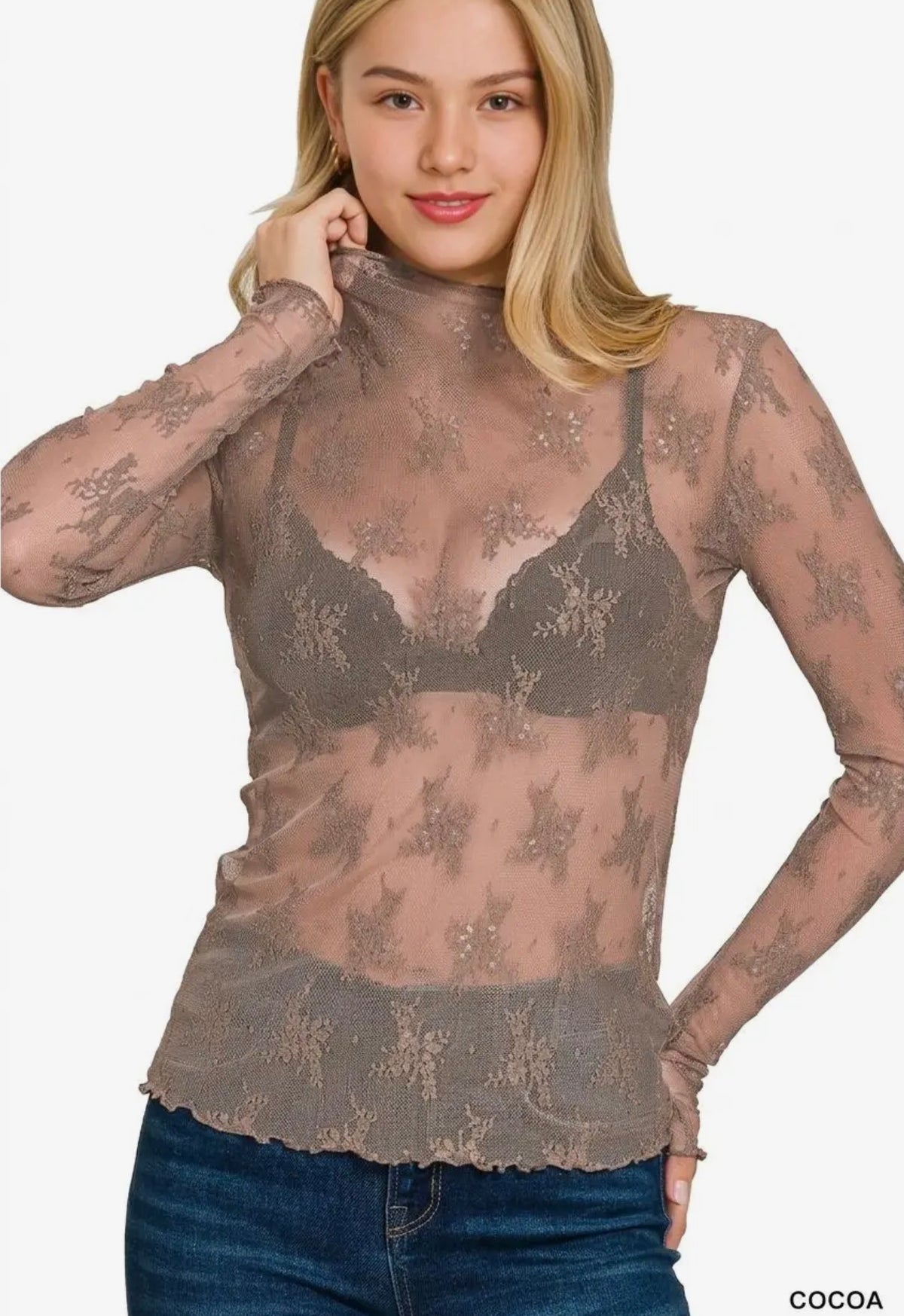 Lace long sleeve top