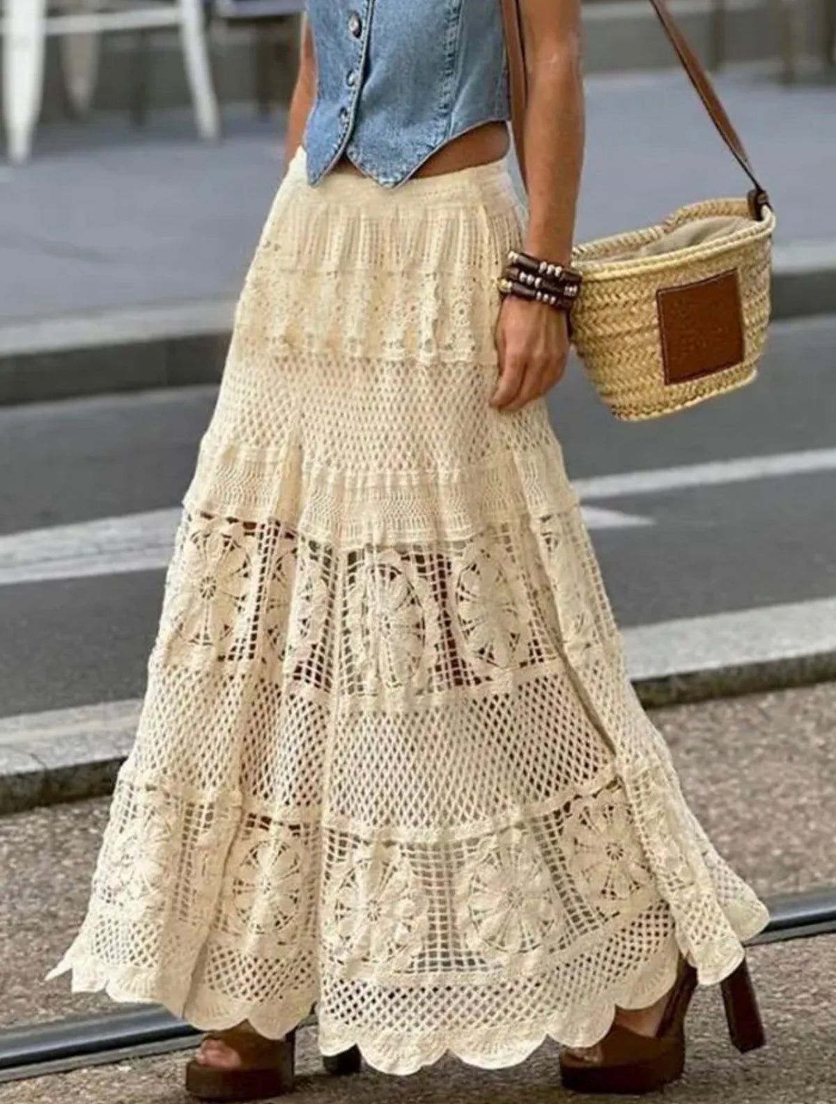 Bohemian midi skirt
