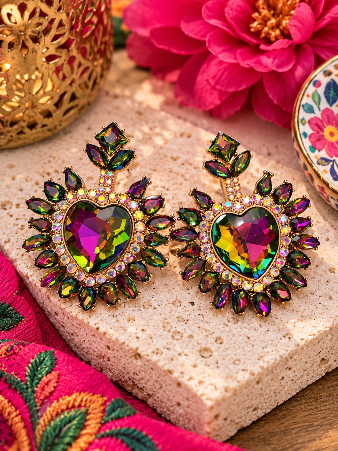 Kaleidoscope Heart Earrings