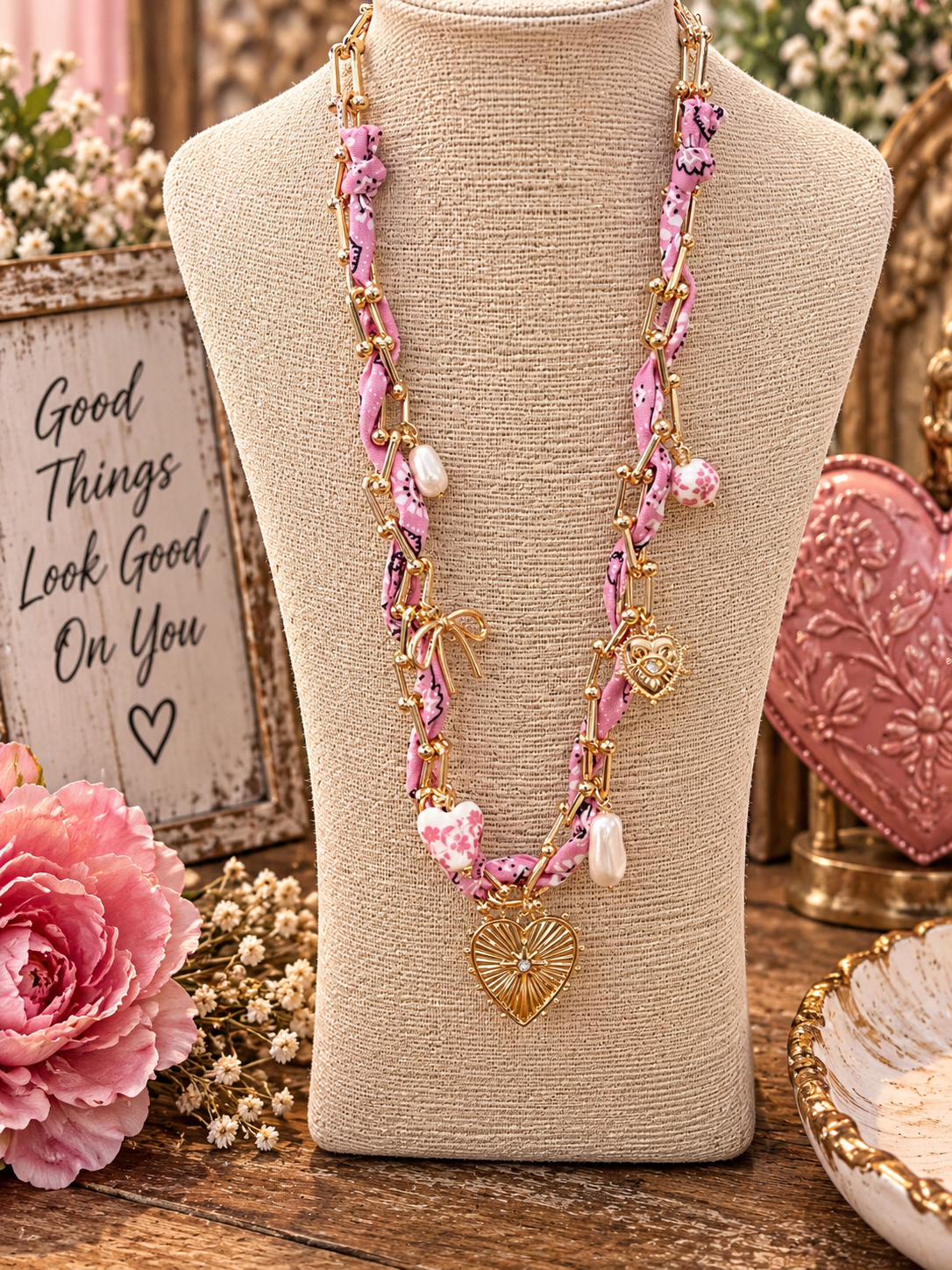 Pretty in Pink Charm Necklace
