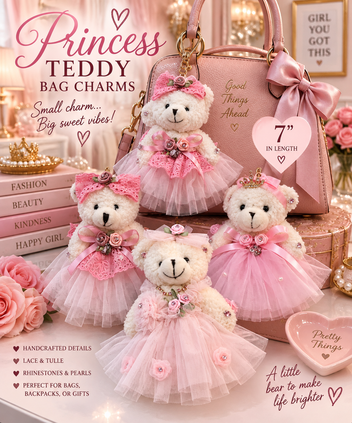 7 inch Princess Bag Charms