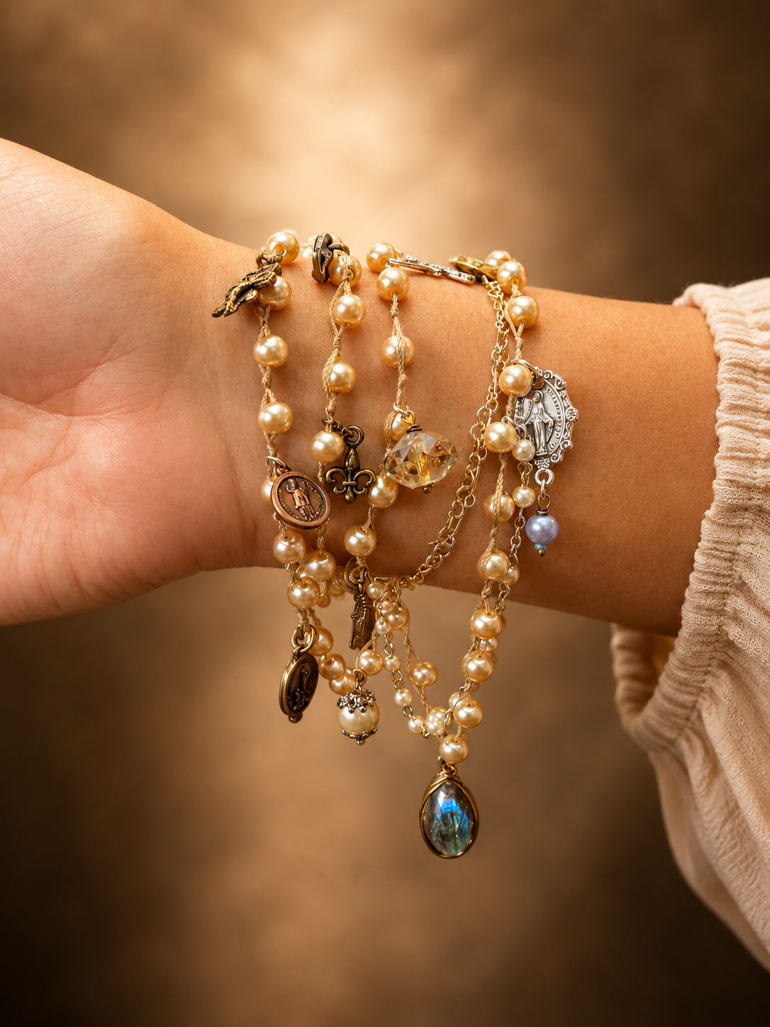 Faith & Pearls necklace/bracelet