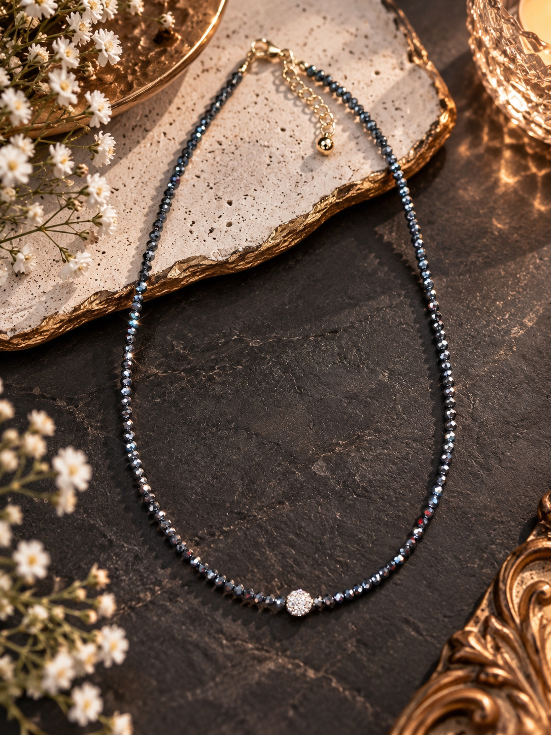 Midnight Sparkle Dainty Necklace