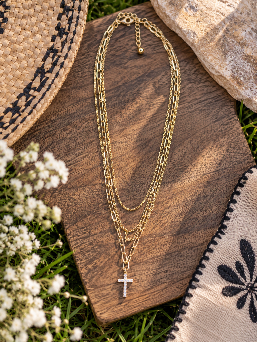 Grace Upon Grace Layered Cross Necklace