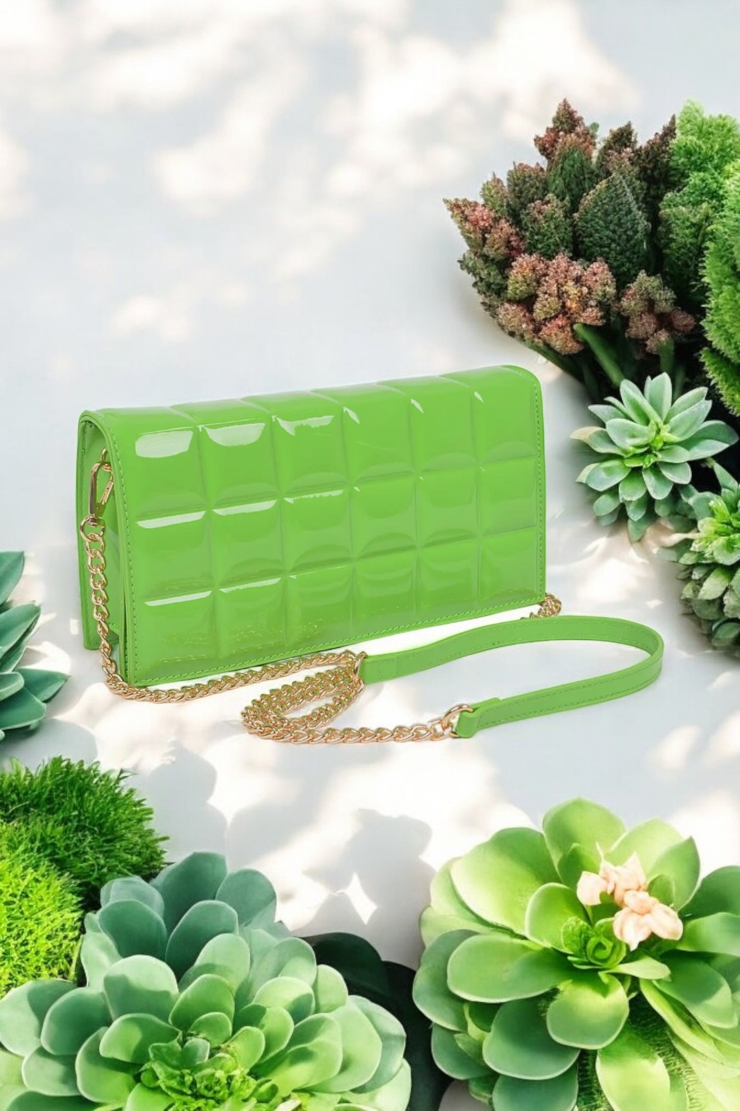 Embossed Flap Crossbody Clutch