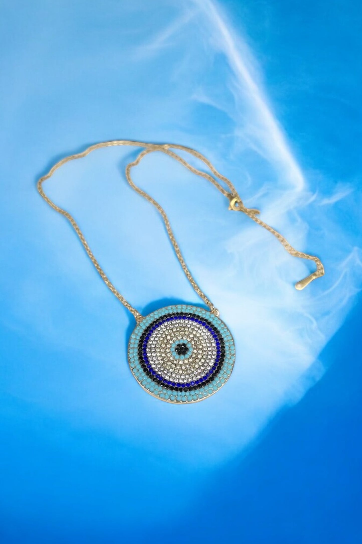 Rhinestone Evil Eye Necklace