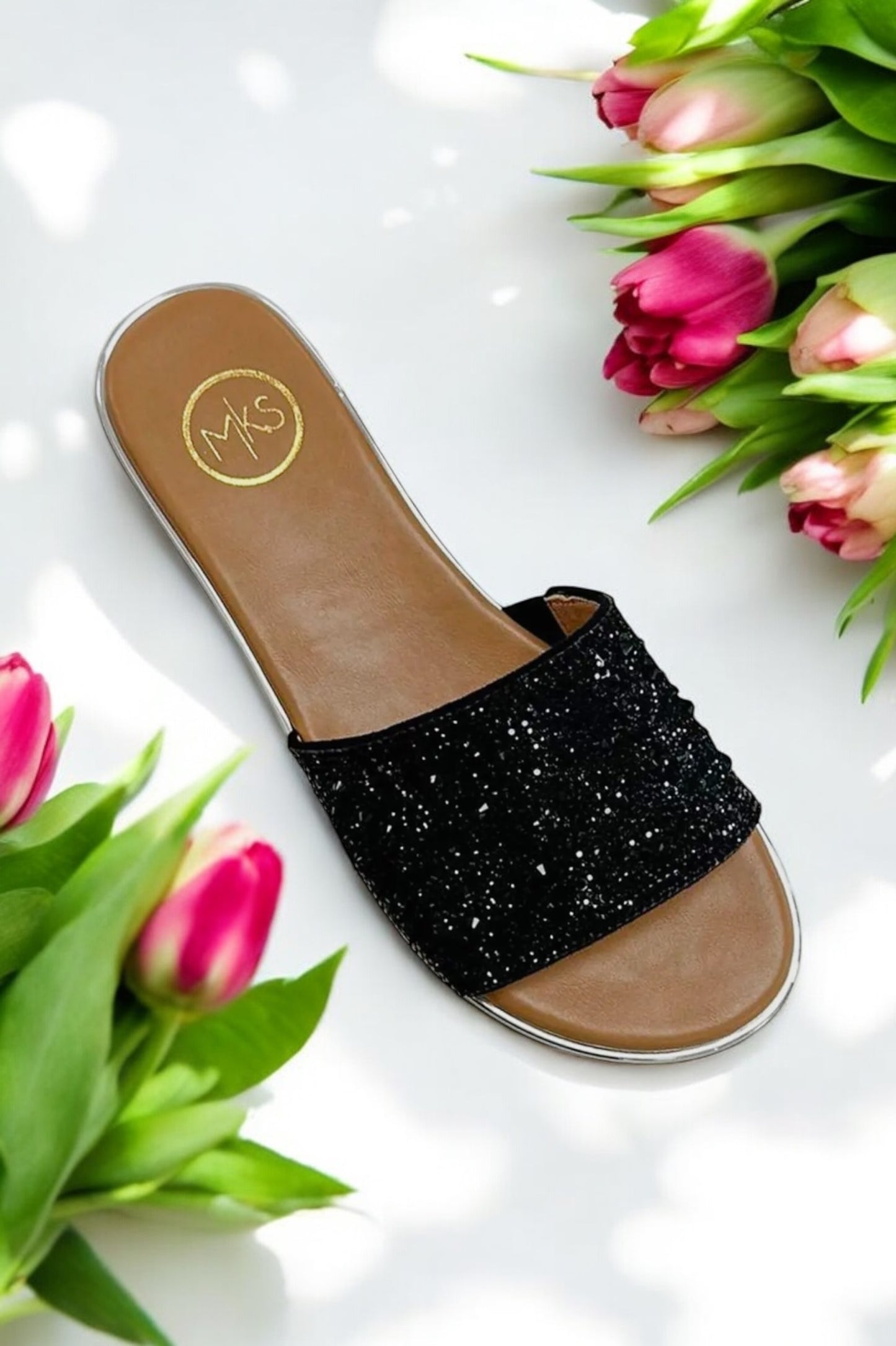 Black Bling Sandals