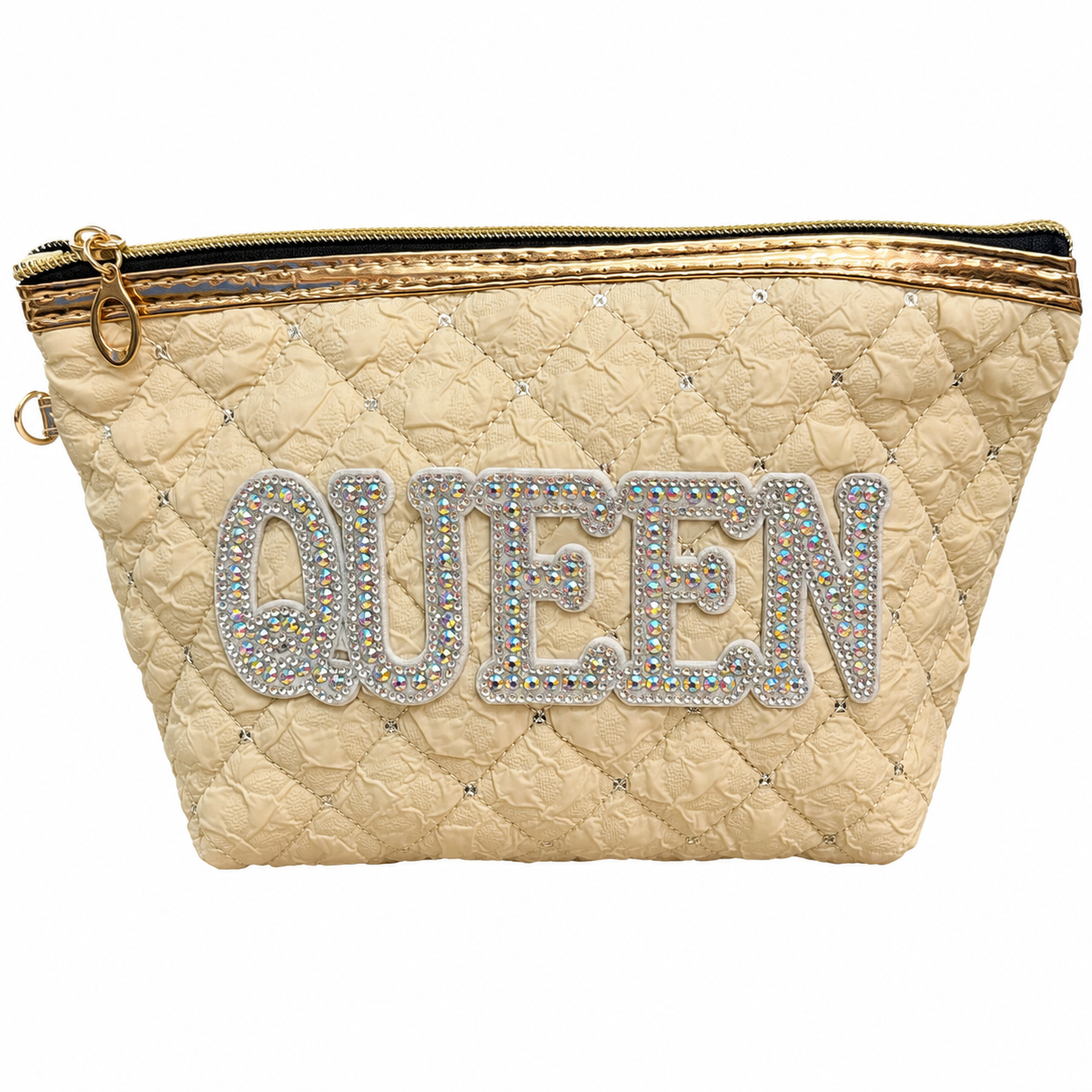 Queen quilted makeup bag