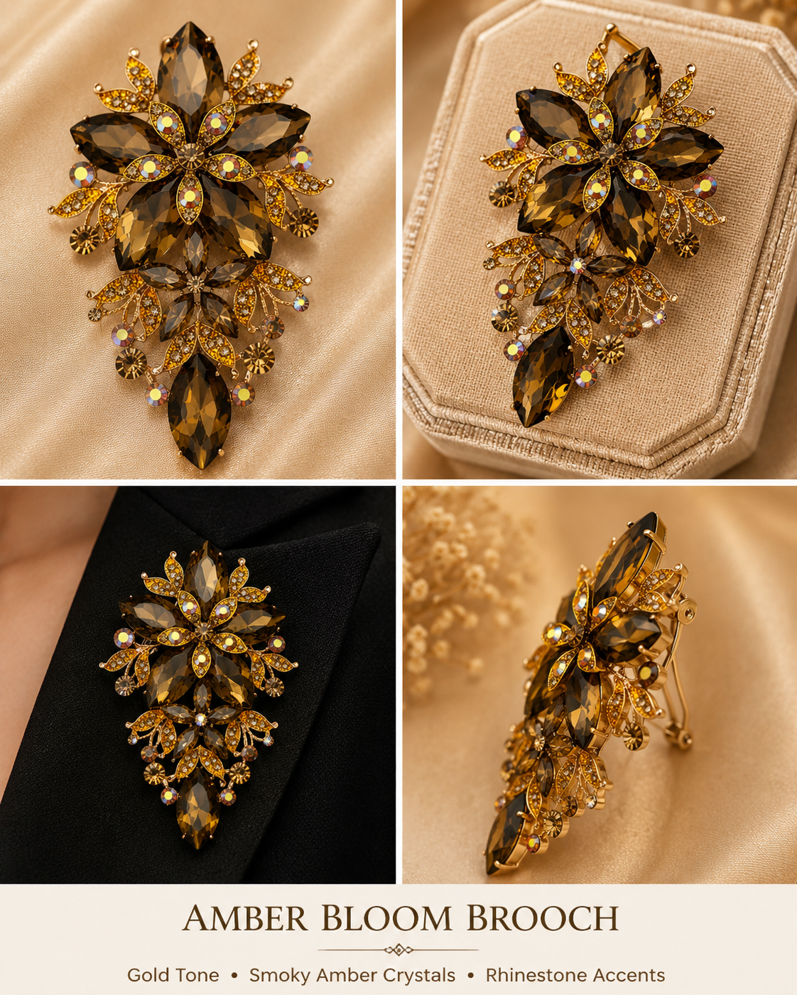 Amber bloom brooch