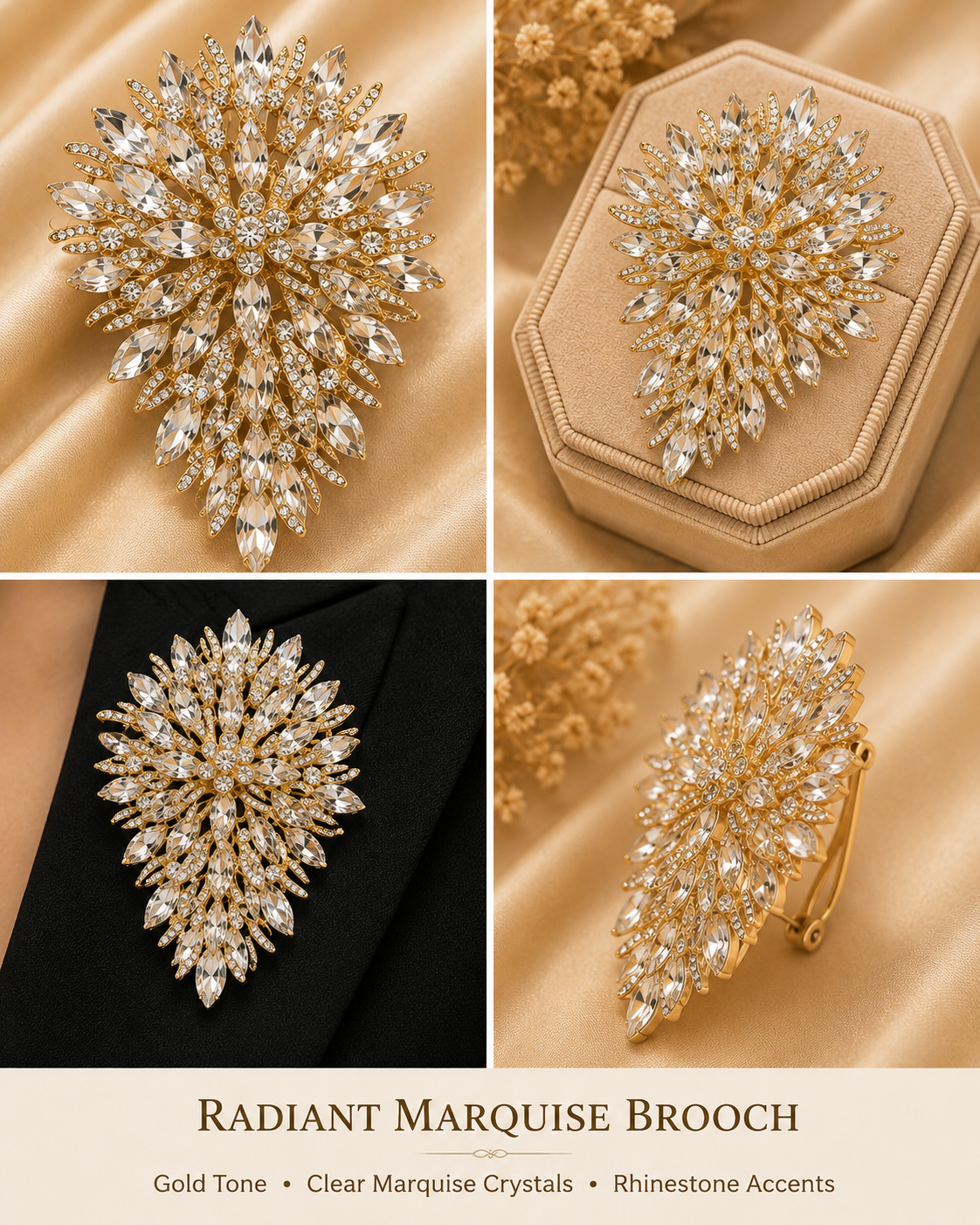 Radiant marquise brooch