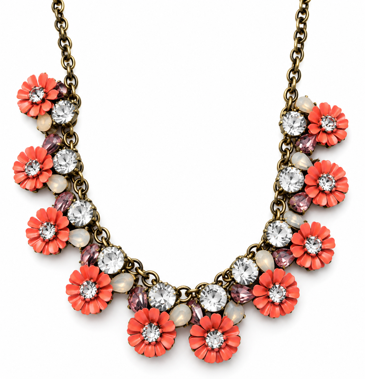 Coral Bloom Statement Necklace