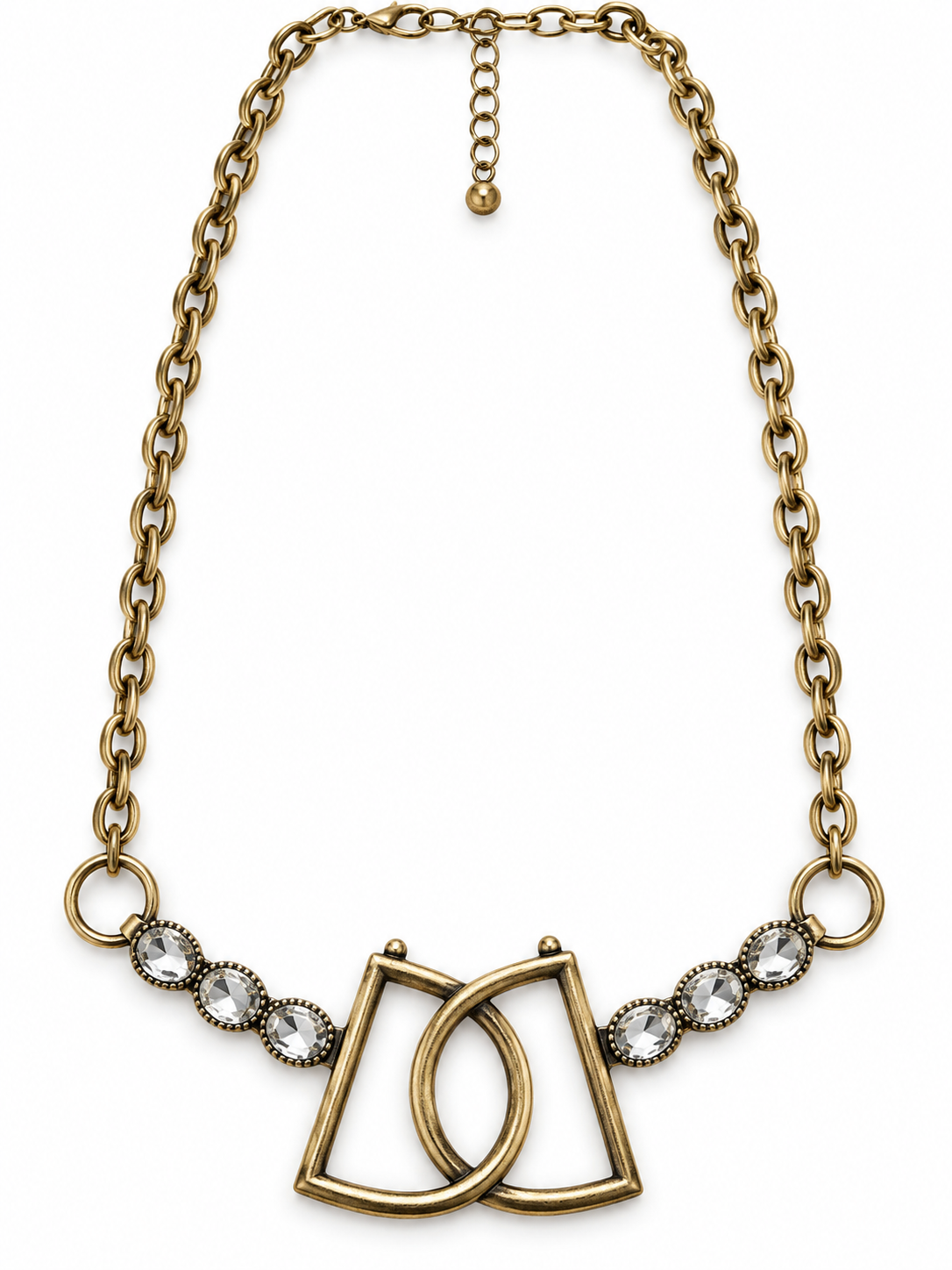 Golden Crystal Geo Statement Necklace ✨