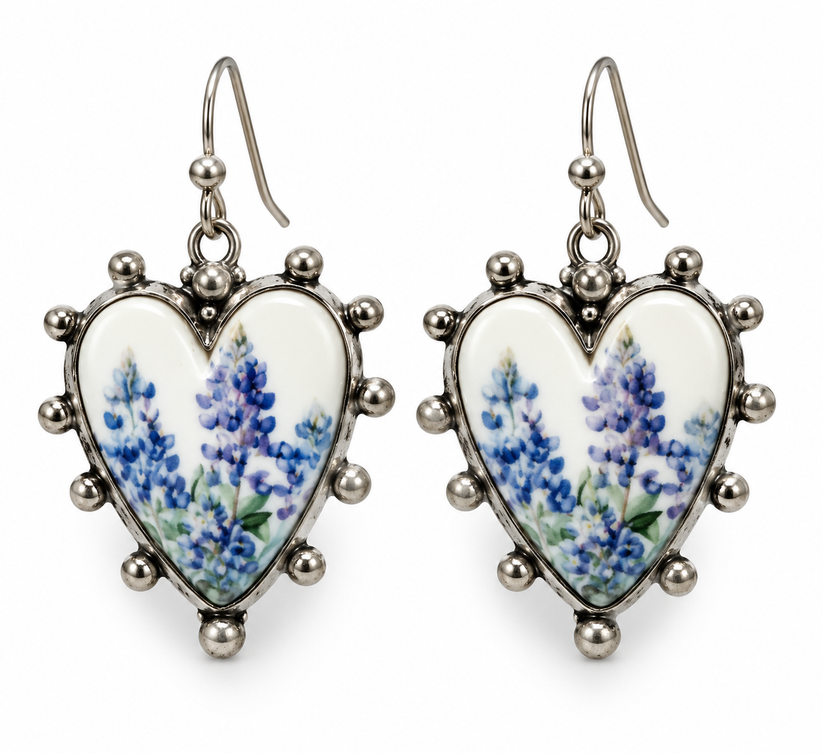 Bluebonnet Heart Earrings